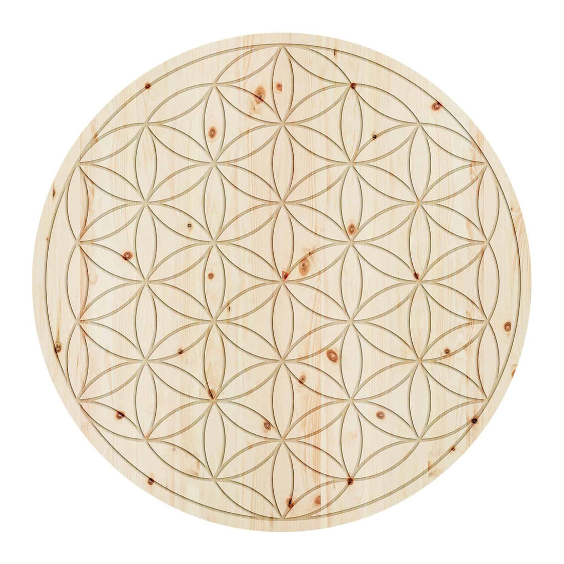 Wandbild ‘Zirbenblume des Lebens’ | aus Zirbenholz | Ø ca. 30 cm