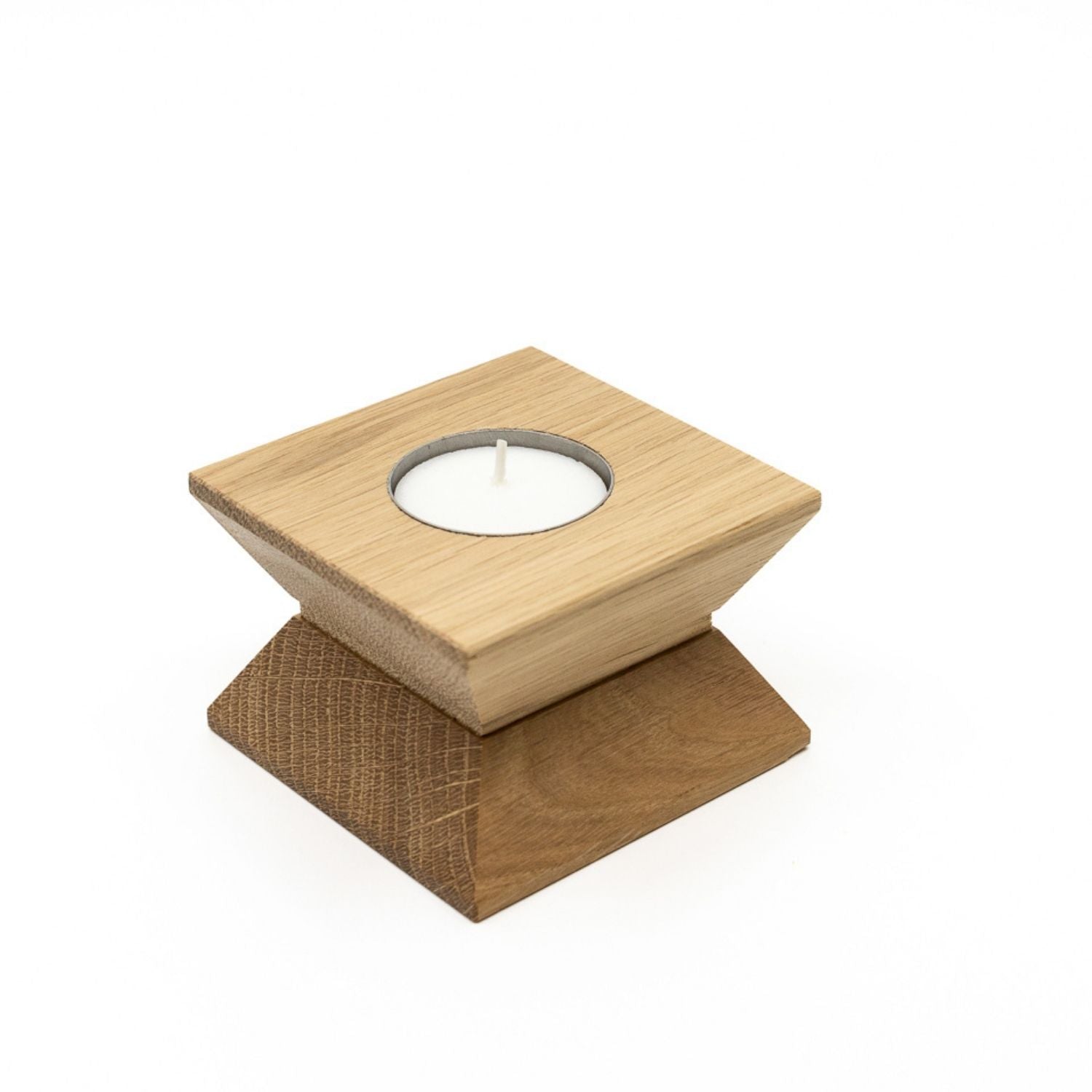 Holzvase und Kerzenständer | Eiche und Reagenzgläser | B 20 x T 3,5 x H 11 cm | Made in Germany