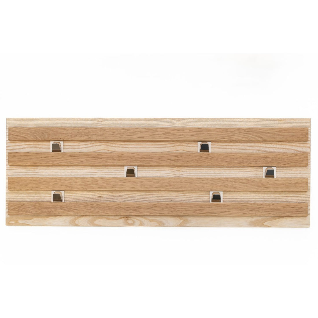 Wandgarderobe | verschiebbare Haken | L 78 x B 28 x H 2,4 cm | Esche und Eiche | Made in Germany