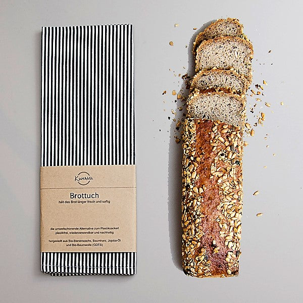 Bienenwachstuch | 30x30 cm | gestreift marineblau | GOTS zertifizierte Baumwolle | reines Bienenwachs