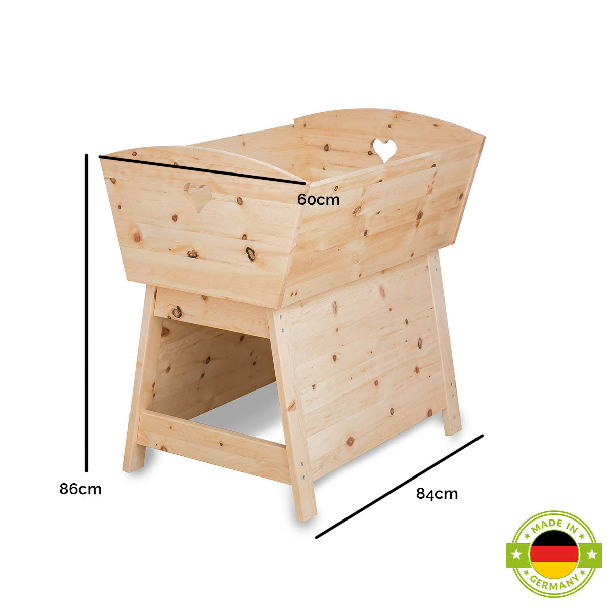 Mitwachsende Babywiege flexibel erweiterbar - aus Zirbenholz &
