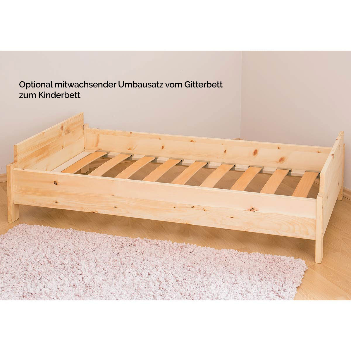 Mitwachsende Babywiege flexibel erweiterbar - aus Zirbenholz &