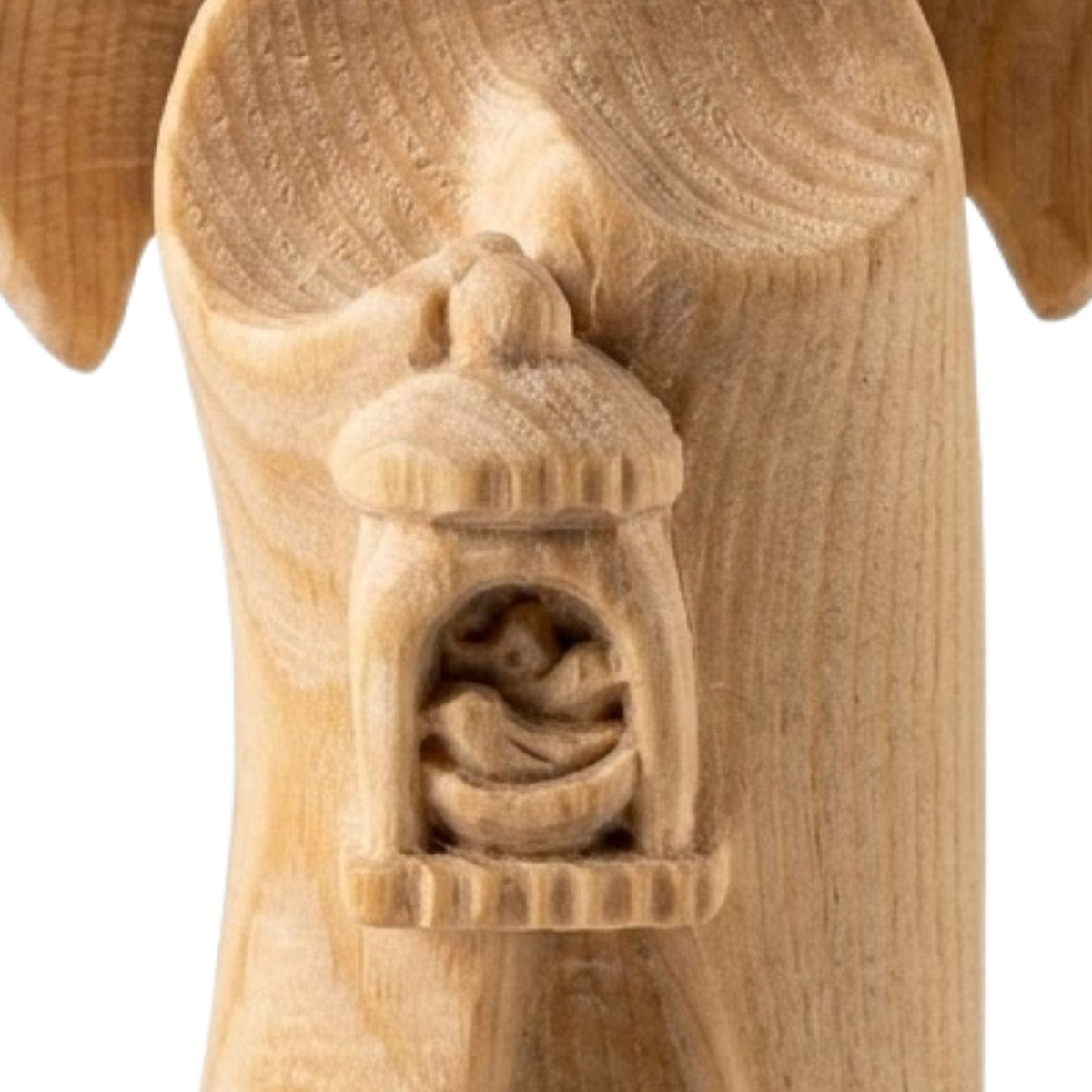 Klassischer Schutzengel aus Zirbenholz | 9 cm | Geschenk zur Taufe oder zu Weihnachten | Handwerk aus Südtirol