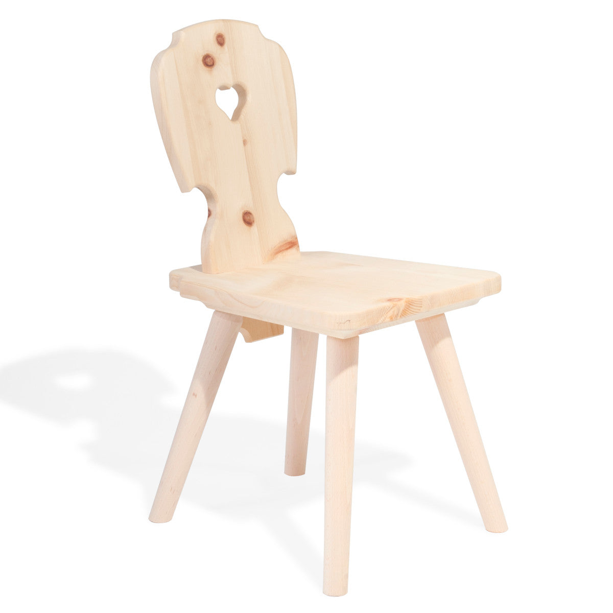 Kindersitzgruppe in Zirbenholz ‘Sweetheart’ | 1 Tisch und 4 Stühle | Made in Südtirol