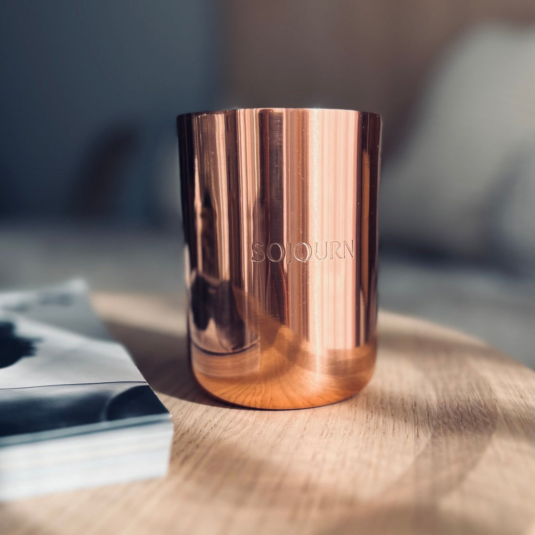 Calm Your Mind 350g Edle Duftkerze mit Aquamarin Edelsteinpulver