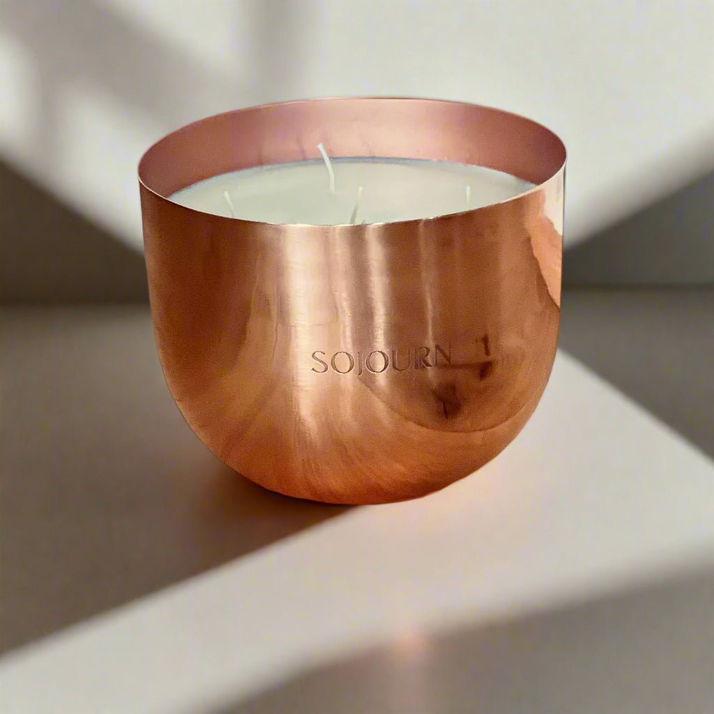 Calm Your Mind 3000g Edle Duftkerze mit Aquamarin Edelsteinpulver