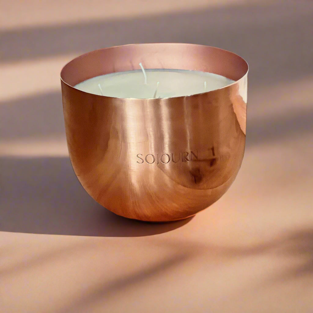 Calm Your Mind 3000g Edle Duftkerze mit Aquamarin Edelsteinpulver