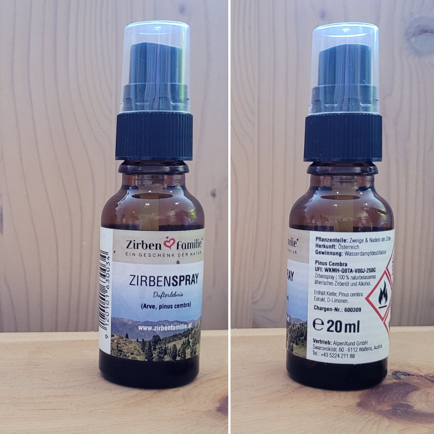 Set "Kissenschlacht" | Baumwollkissen Natur 25 x 15 cm | gefüllt mit gehobelten Zirbenflocken | Zirbenspray 20 ml