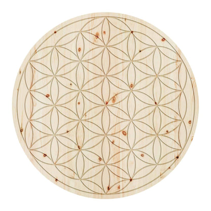 Wandbild ‘Zirbenblume des Lebens’ | aus Zirbenholz | Ø ca. 30 cm