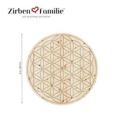 Wandbild ‘Zirbenblume des Lebens’ | aus Zirbenholz | Ø ca. 30 cm