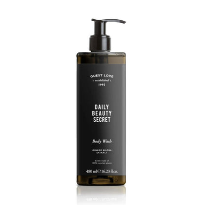 Guest Love | Body Wash | 480 ml | aus recyceltem Pet | Pumpe versiegelt | Made in Italy