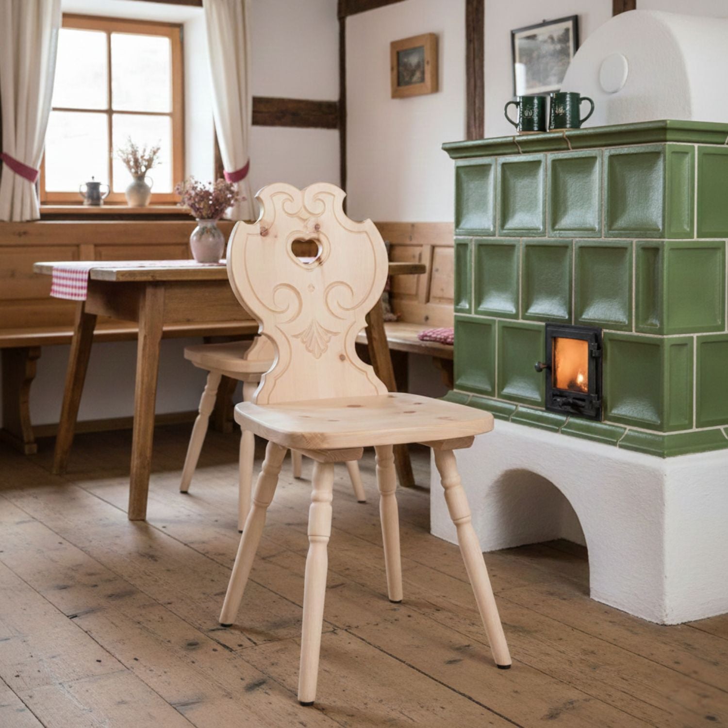 Bauernstuhl aus Zirbenholz I &