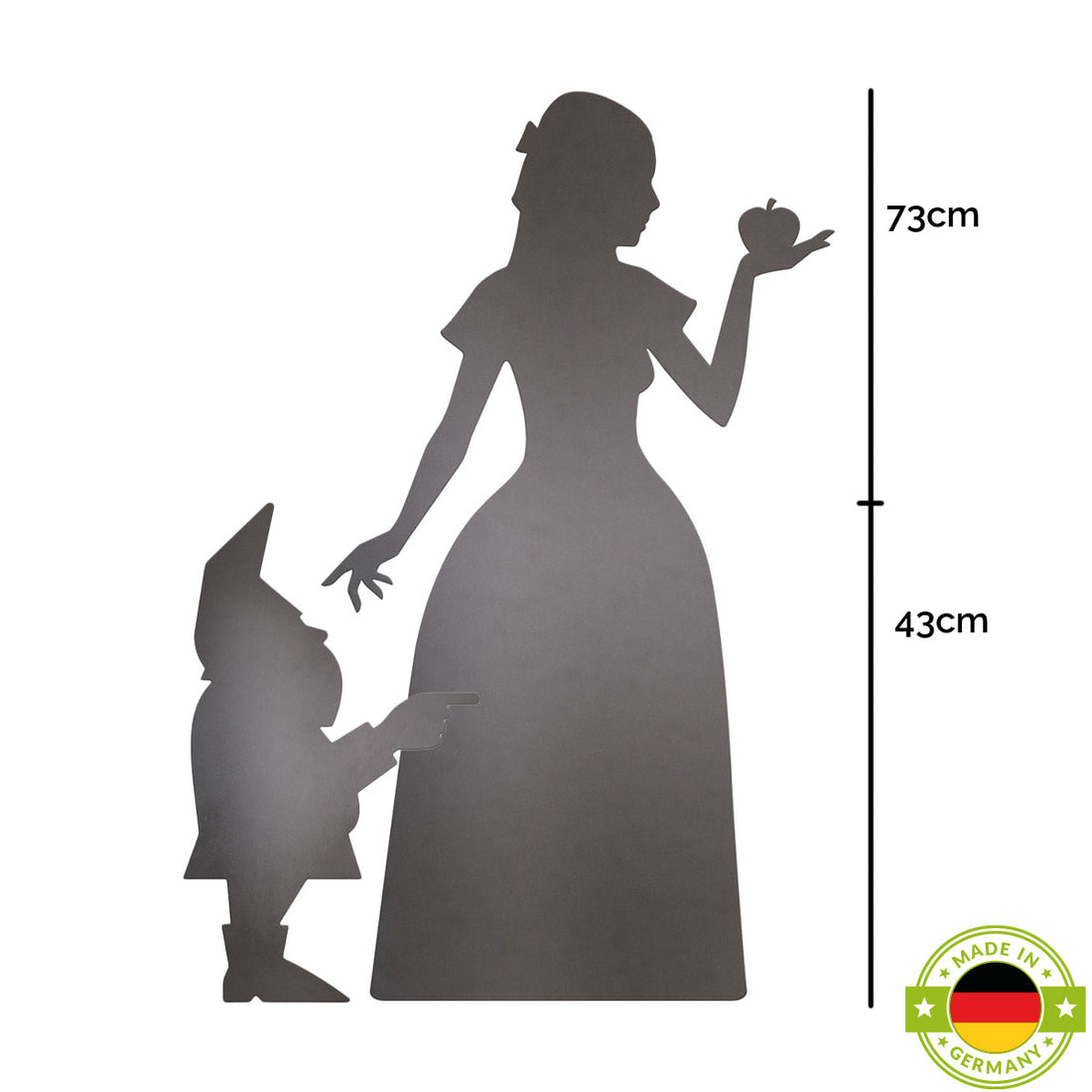 Stylische Gartenzwerge aus 4 mm Stahlblech | mit Steckkeil | Witterungsbeständig | Höhe 43 bis 73 cm | in verschiedenen Ausführungen | Hergestellt in Deutschland