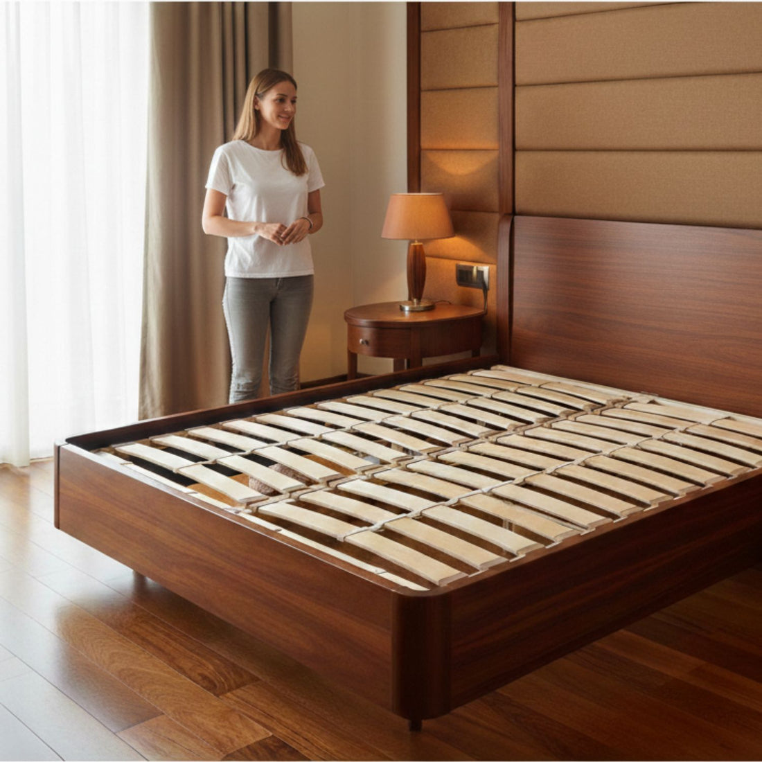 Lattenrost ‘Rekord Objekt Fix’ | B 90 x L 200 x H 5,6 cm | Buchenholz | für Körpergewicht bis zu 195 kg | für Hotel- und Privatbereich