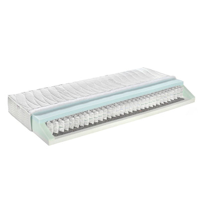 Taschenfederkermatratze ‘Opal’ | B 90 x L 200 cm | 7-Zonen | 480 Federn | wendbar für Härtegrad II oder III | Bezug abnehmbar und waschbar | allergikergeeignet