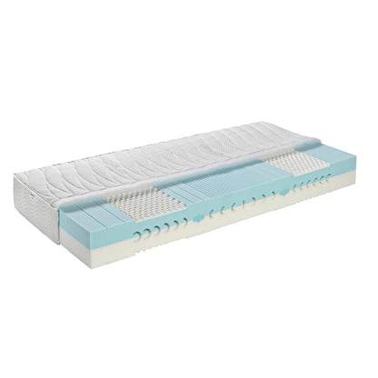 Kaltschaummatratze ‘Serfaus’ | B 90 x L 200 x H 23 cm | 7-Zonen | wendbar für Härtegrad II oder III | Bezug abnehmbar und waschbar | allergikergeeignet