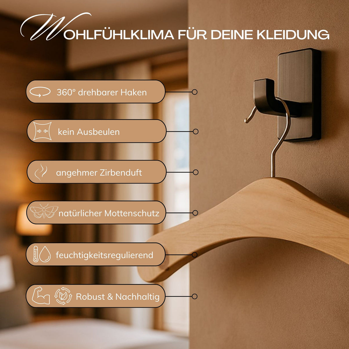 Kleiderbügel aus Zirbe | in variabler Stückzahl | Echtes Handwerk
