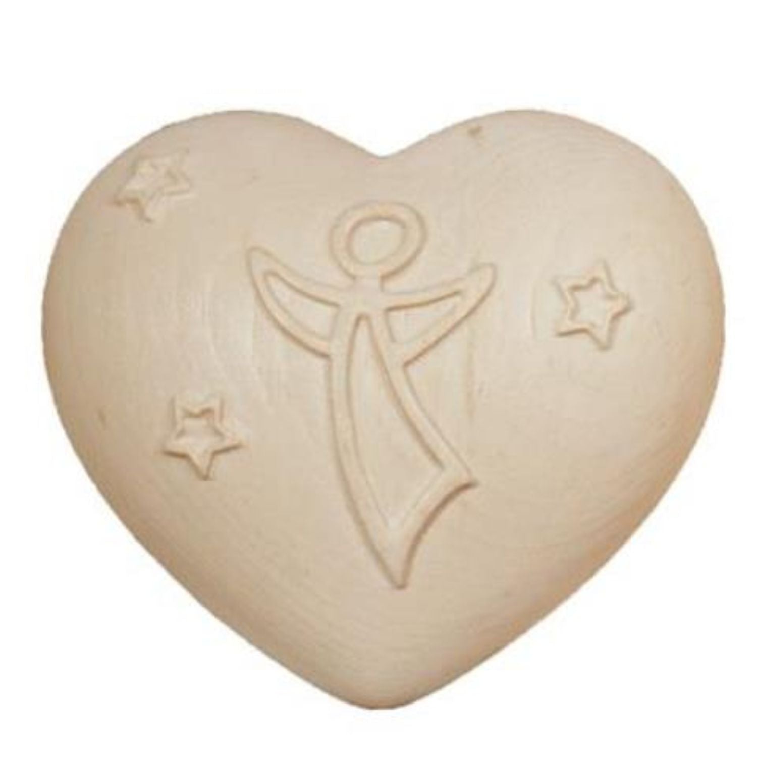 Herz mit Engel | Zirbenholz natur | Massivholz | in verschiedenen Größen | Made in Italy