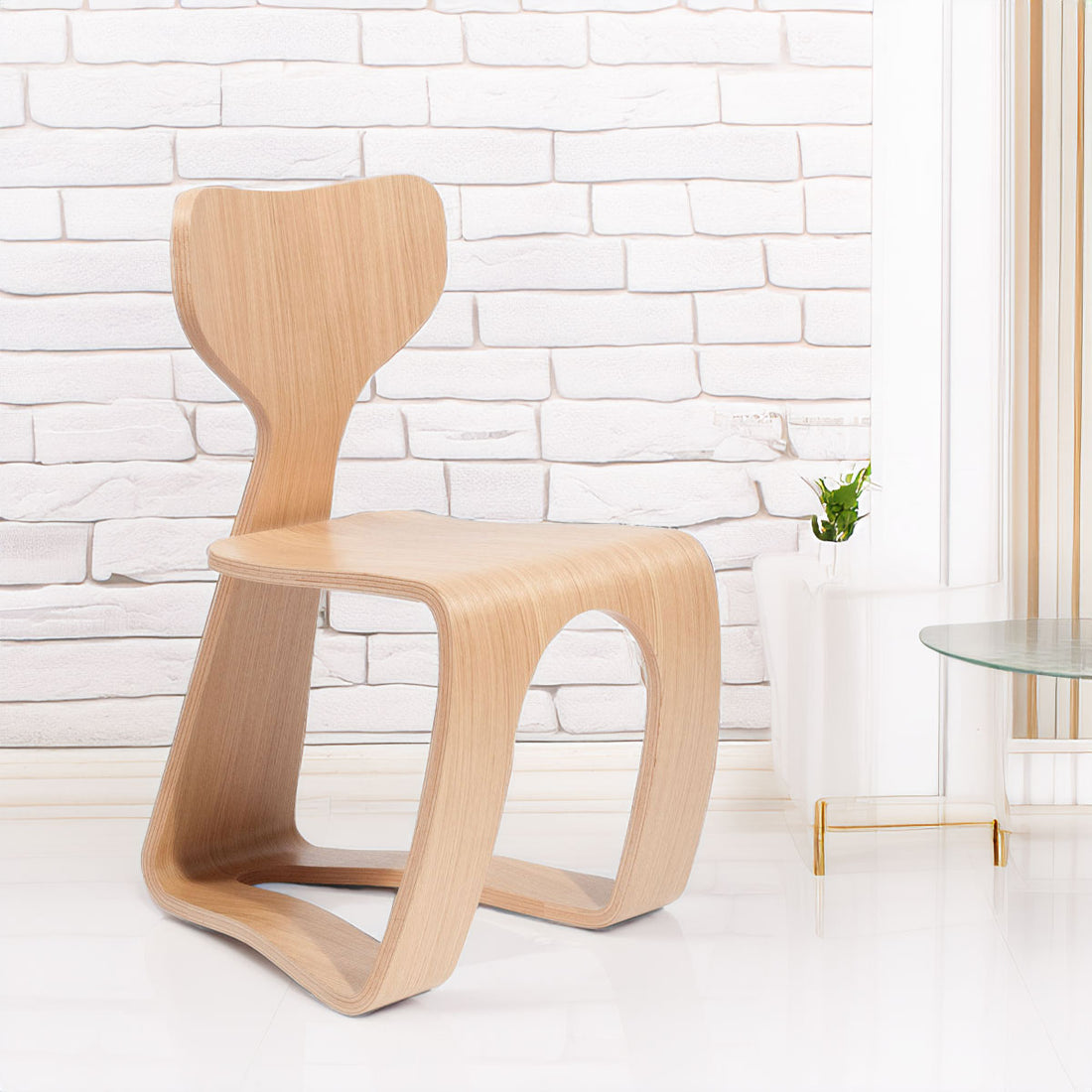 Ergonomischer Vollholz Designer Stuhl &