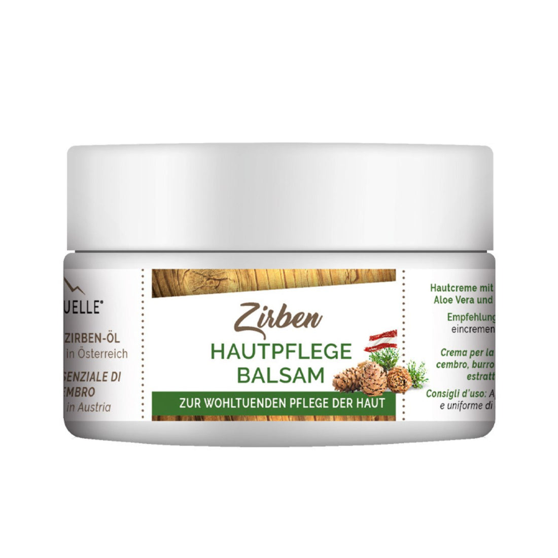 Zirben Hautpflegebalsam | 125 ml | mit Zirbenöl, Shea Butter und Aloe Vera | Made in Austria