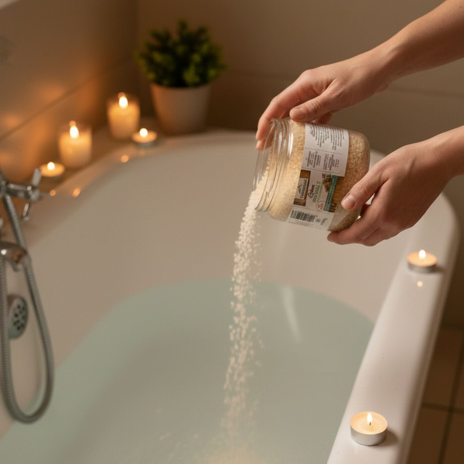 Zirben Badesalz | 500 g | Schraubdose | Zirbenöl und naturbelassenes Meersalz | Made in Austria