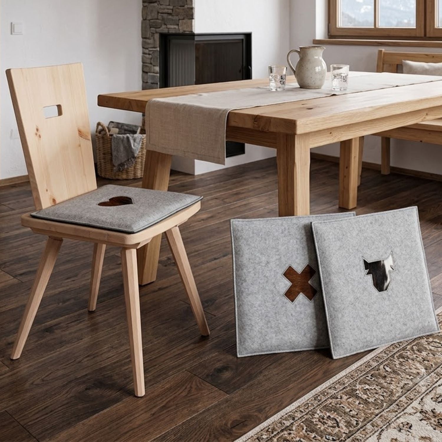 Stylisches Sitzkissen aus Filz mit Motiv ‘Cozy’