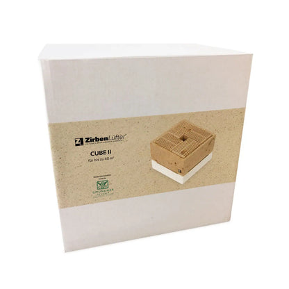 ZirbenLüfter CUBE II für 40 m² | Verdunstungsbehälter Keramik 1,5 l | elektr. Antrieb |  LED Beleuchtung