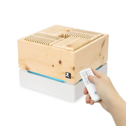 ZirbenLüfter CUBE II für 40 m² | Verdunstungsbehälter Keramik 1,5 l | elektr. Antrieb |  LED Beleuchtung