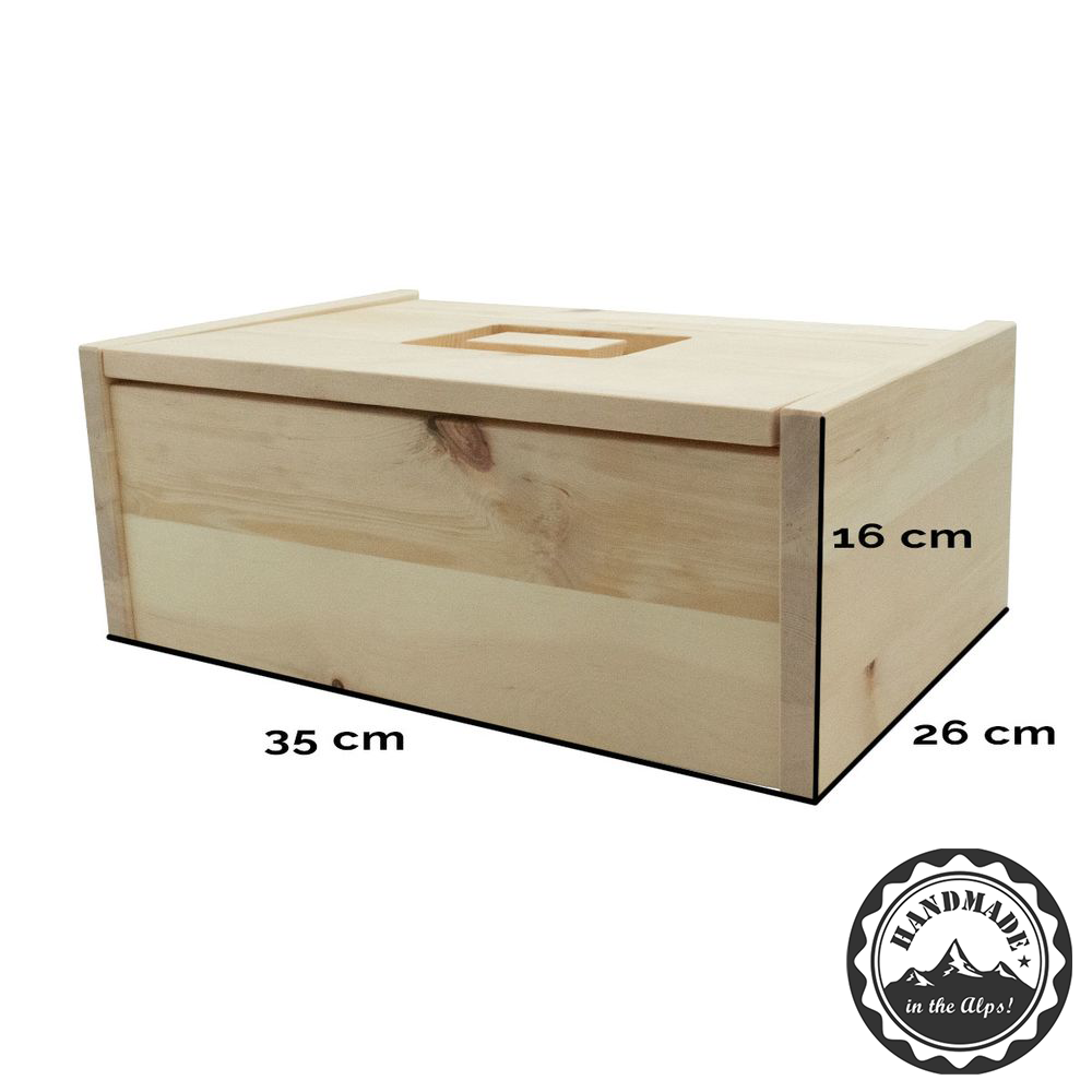 Brotkasten | massives Zirbenholz | abnehmbarer Deckel | in verschiedenen Größen | Made in Austria