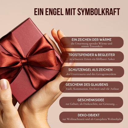 Moderner Schutzengel aus Zirbenholz Mädchen oder Bub | Geschenk zur Taufe oder zu Weihnachten | Handwerk aus Südtirol