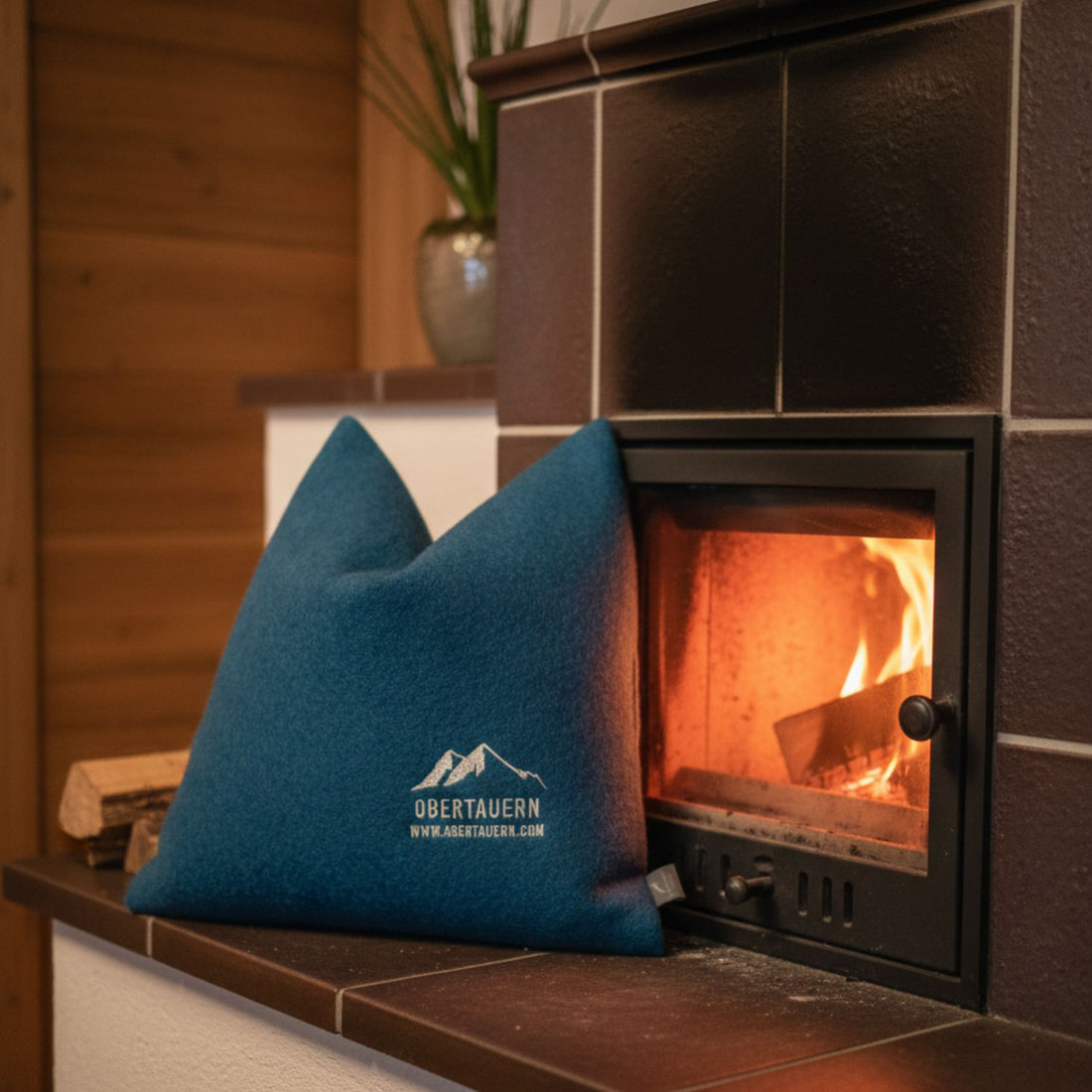 Obertauern Wollkissen | 40 x 40 cm | 50% Merinowolle / 50% Alpaca | Blau