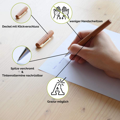 Tintenroller aus edlem Holz  &
