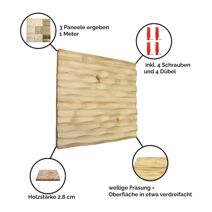 Edles  Wandpaneel aus Zirbe  &