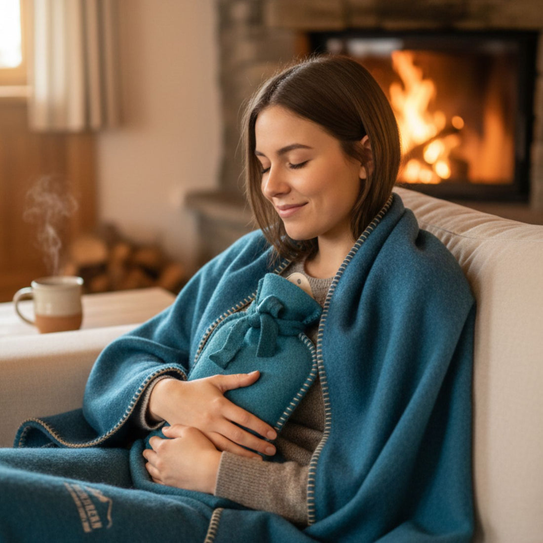 Obertauern Wärmflasche | B 23 x H 34 cm | Inhalt 2 l  | Hülle 100% Merinowolle