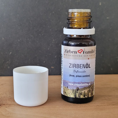 Zirbenöl | 10ml | Galsfläschchen mit Sicherheitsverschluss | reinstes ätherisches Öl | Made in Austria
